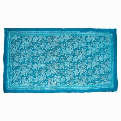 Douée -  Pure Wool Felted Floral Rug - Turquoise