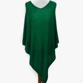 Cashmere Poncho - Leafy Green
