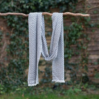 Cashmere Scarf - Grey Herringbone