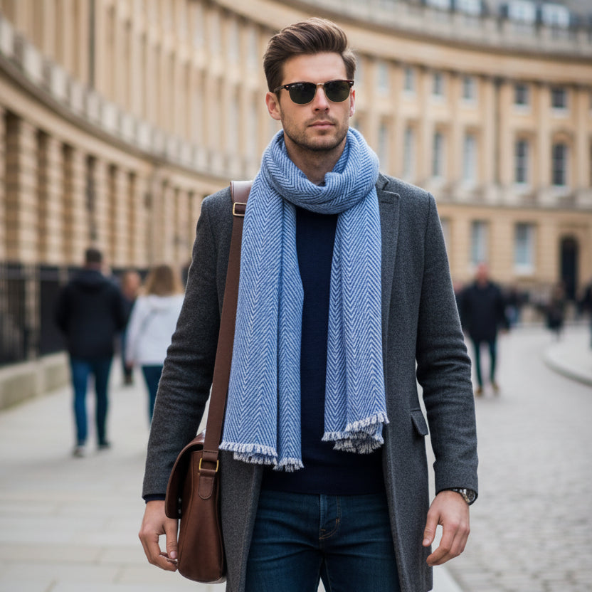 Douée -  Cashmere Scarf (Large) - Blue