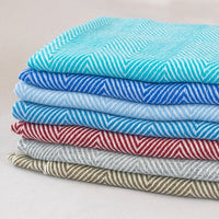 Cashmere & Wool Scarf / Wrap - Marine Blue Herringbone