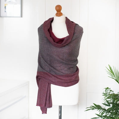 Douée -  Cashmere Reversible Pashmina - Claret