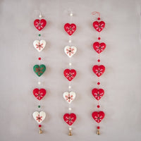 Pure Wool Felted 'Heart' Garland - Red and White