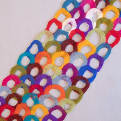 Douée -  Merino Wool Scarf - Multicoloured Circles
