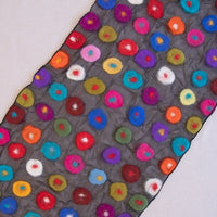Merino Wool & Chiffon Scarf - Multicolour Circles