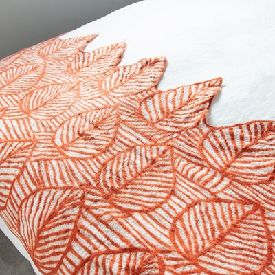 Douée -  Merino Wool Scarf - Burnt Orange &#39;Leaf&#39;