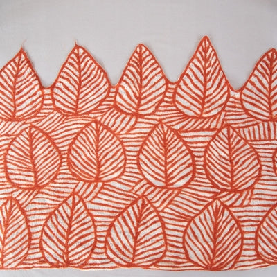 Douée -  Merino Wool Scarf - Burnt Orange &#39;Leaf&#39;