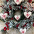 Douée -  Decorative Heart with Red Snowflake Design