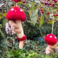 Handcrafted Felted Wool 'Woodland Toadstool' with Hedgehog