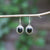 Douée -  Silver & Black Star Earrings