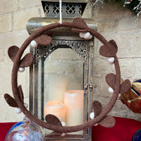 Handcrafted Felted Wool Contemporary Mistletoe Wreath