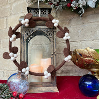 Handcrafted Felted Wool Contemporary Mistletoe Wreath