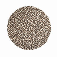 Handcrafted Felted Wool Rug - Browns, Grey and Cream