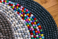 Handcrafted Felted Wool Rug - Browns, Grey and Cream