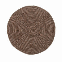 Handcrafted Felted Wool Rug - Chocolate Brown