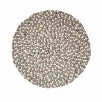Handcrafted Felted Wool Rug - Naturals 'Cream, Chocolate, Grey'