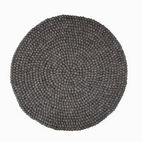 Handcrafted Felted Wool Rug - Grey