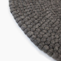 Handcrafted Felted Wool Rug - Grey