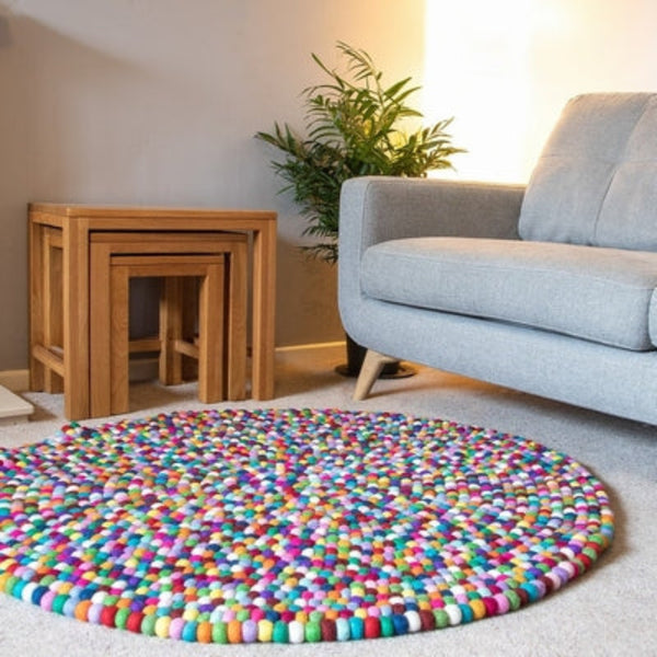 Handcrafted Felted Wool Rugs - Multicoloured