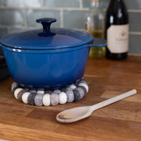 Handcrafted Felted Wool Trivet  Browns, Grey & Cream