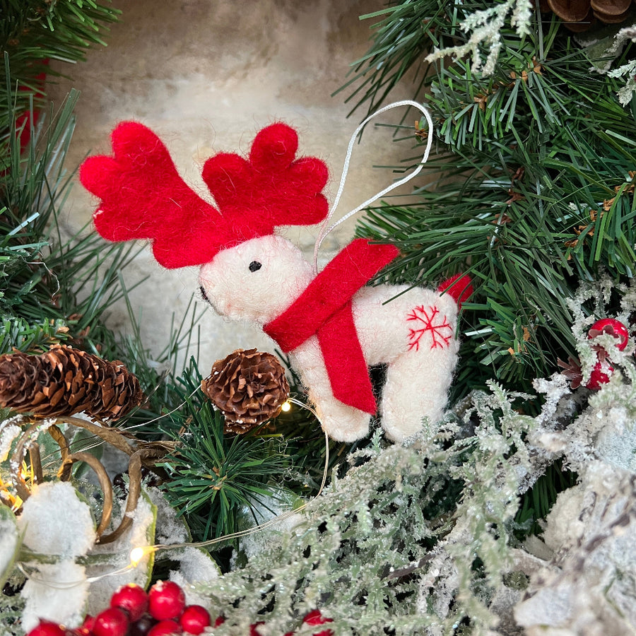Handcrafted Felted Wool Reindeer