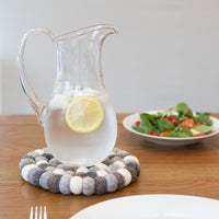 Handcrafted Felted Wool Trivet  Browns, Grey & Cream