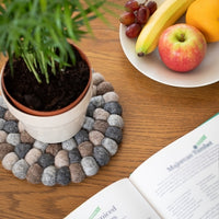 Handcrafted Felted Wool Felted Trivet Browns & Grey