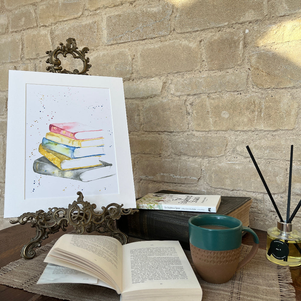 Limited Edition Mounted Print 'For the love of Books' - by Linda Beazley