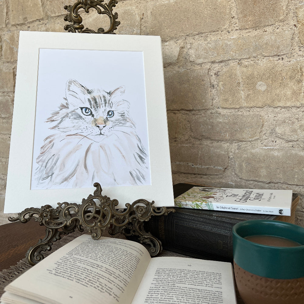 &#39;Purr-fect Love&#39; is a charming limited edition watercolour print by artist Linda Beazley.

This delightful piece captures a whimsical feline moment, bringing warmth and joy to any room. Mounted for easy display, it’s a playful yet elegant addition to your home or office. Whether you&#39;re a cat lover or art enthusiast, this print makes a purr-fect gift or a treasured highlight in your collection.