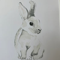 'Whimsical Rabbit' - Limited Edition Mounted Print by Linda Beazley