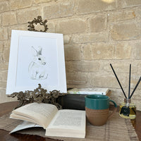 'Whimsical Rabbit' - Limited Edition Mounted Print by Linda Beazley