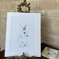 'Whimsical Rabbit' - Limited Edition Mounted Print by Linda Beazley