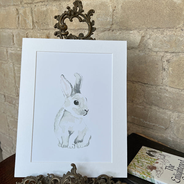 'Whimsical Rabbit' - Limited Edition Mounted Print by Linda Beazley