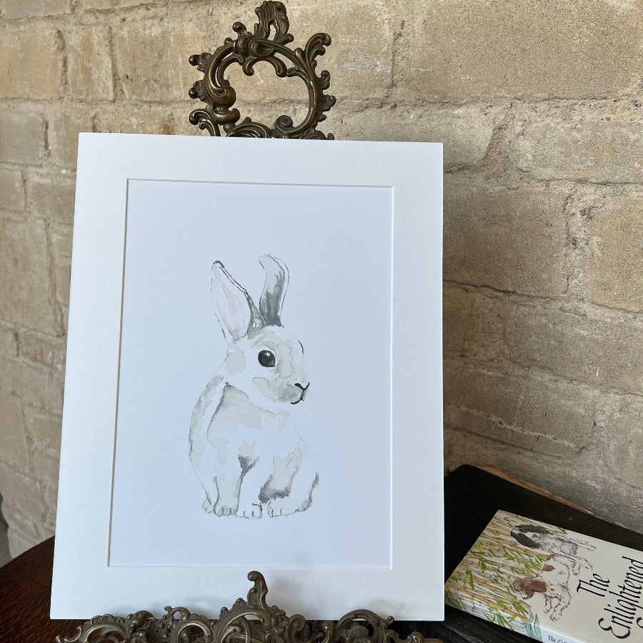 'Whimsical Rabbit' - Limited Edition Mounted Print by Linda Beazley