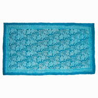 Handcrafted Felted Wool Floral Floor Rug - Turquoise